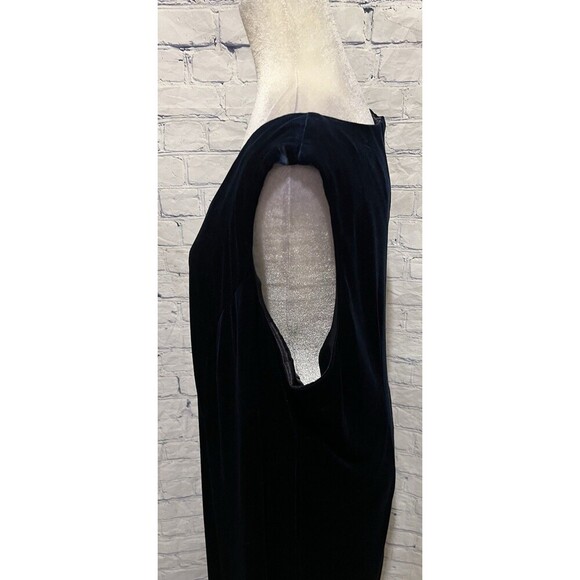 R&M Richards Plus Size Blue Velvet Sleeveless Dress with Glitter Jacket Size 20W - Picture 15 of 16